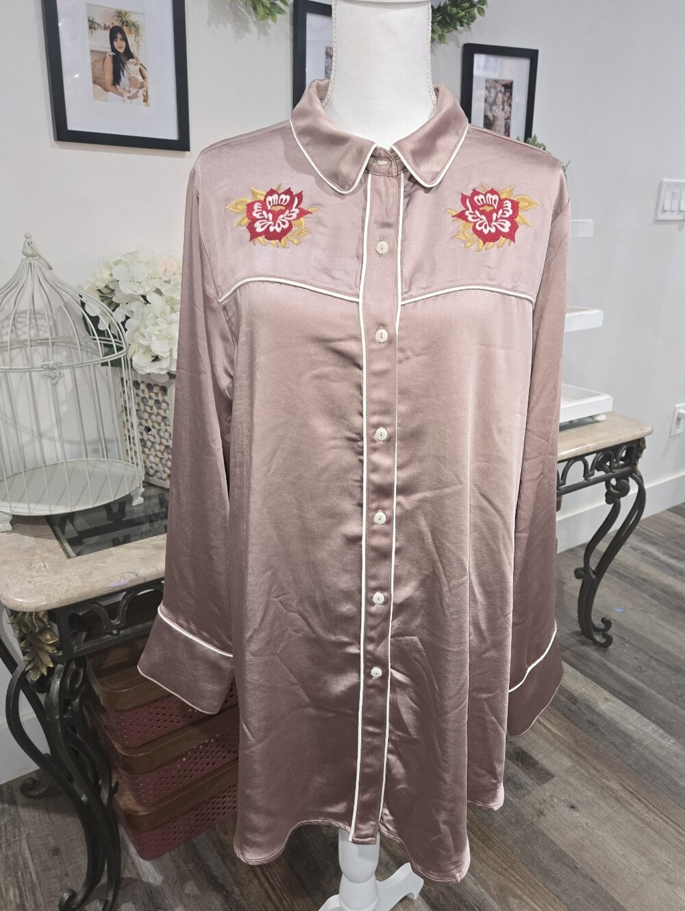 Kacey Musgraves Lee Satin Sleep Shirt Womens NWT Xs